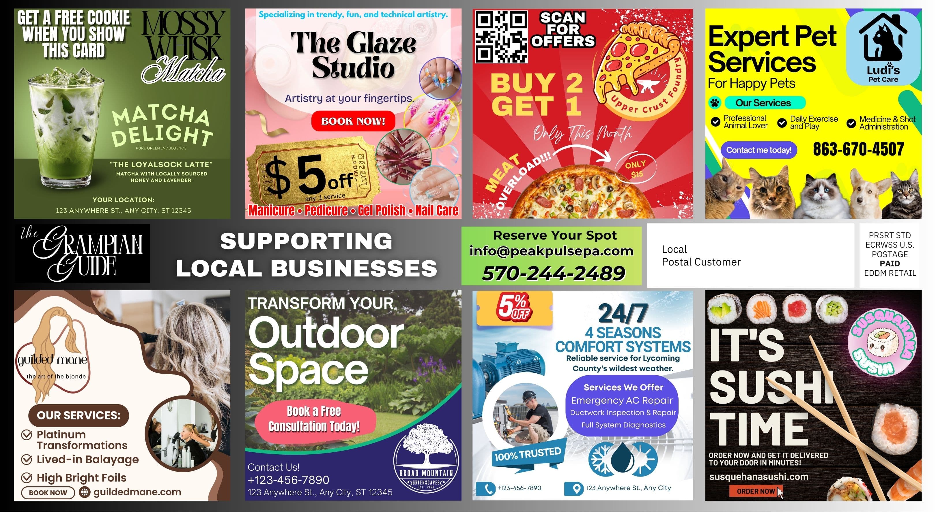 Peak Pulse community mailer mockup